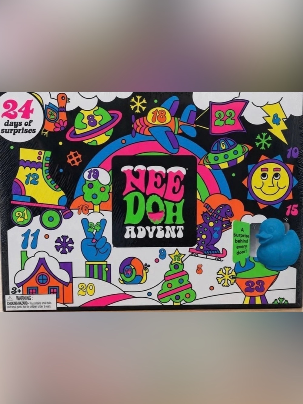 Schylling NeeDoh Advent Calendar 24 Days of Surprises Decor
